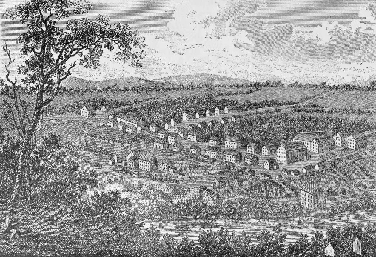 Bethlehem, moravská osada v Pensylvánii, z 