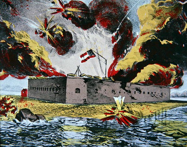 Bombardování pevnosti Fort Pulaski, Cockspur Island, Georgia od American School