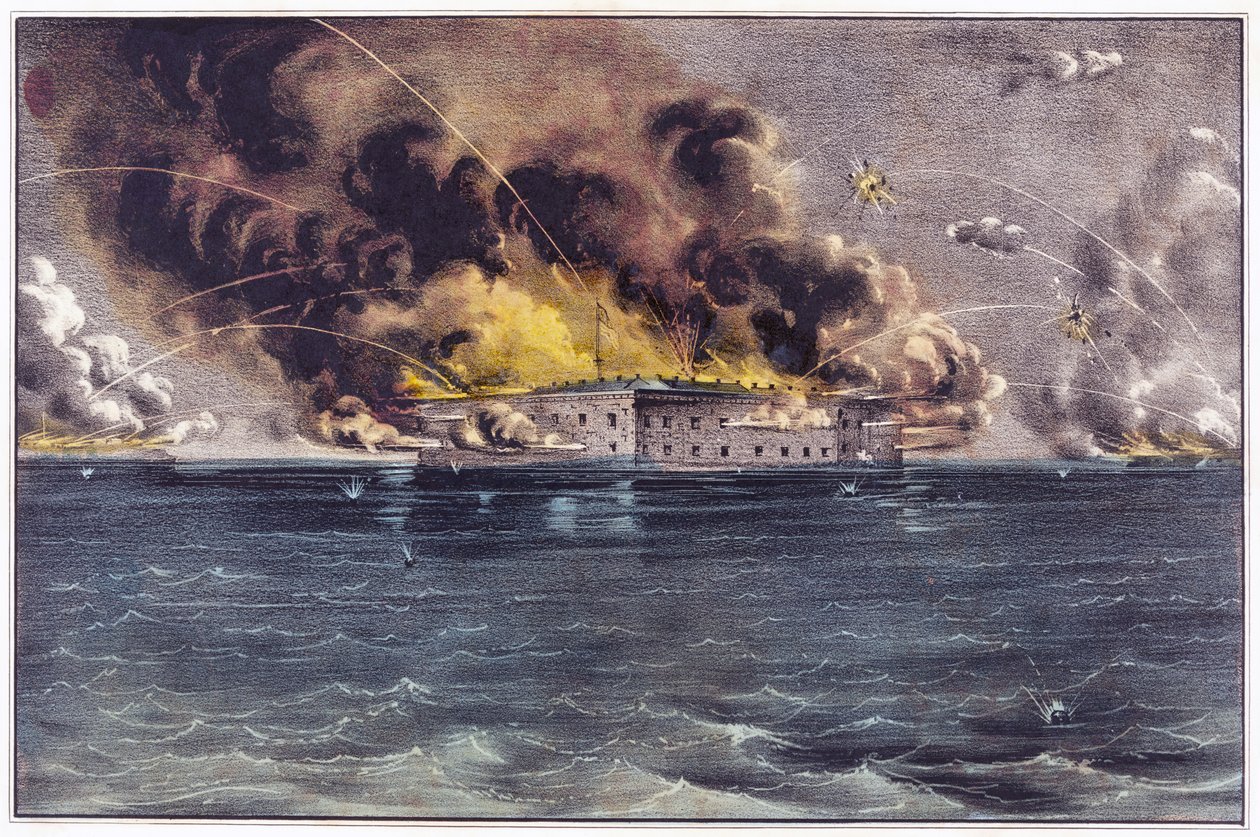 Bombardování Fort Sumter, Charleston Harbor, 12. a 13. dubna 1861, hospoda. 1861 od American School
