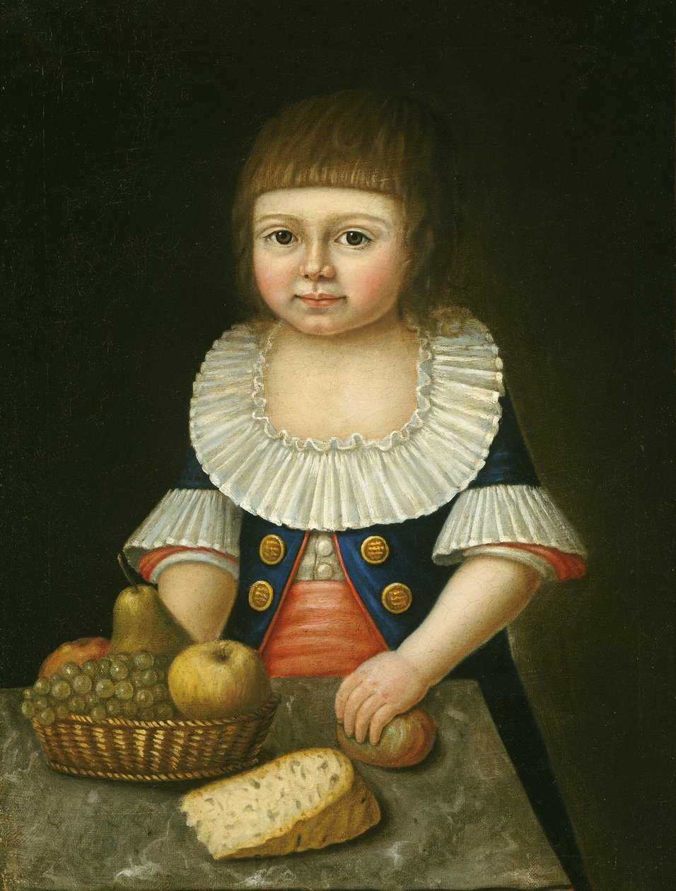 Chlapec s košíkem ovoce, kolem roku 1790 od American School