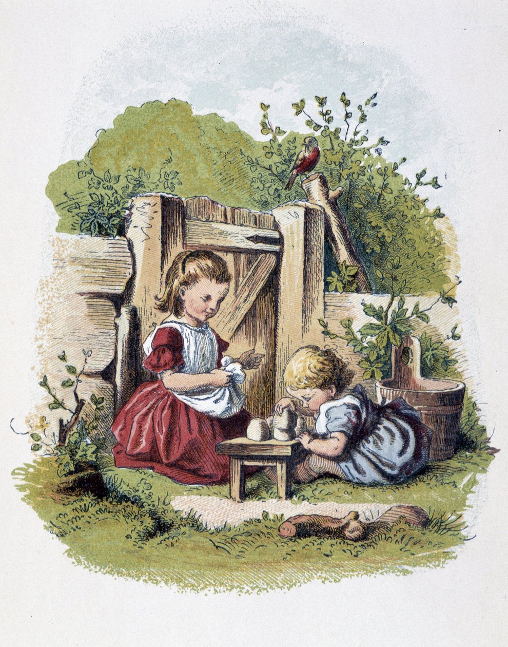 Hra Caillou v „“ Schnick, schnack, drobnosti pro nejmenší““, dětské hry. vyd. Londýn – Georges Ronthedge a synové. New York, Široká cesta Ludgate n.d. C. 1890. od American School