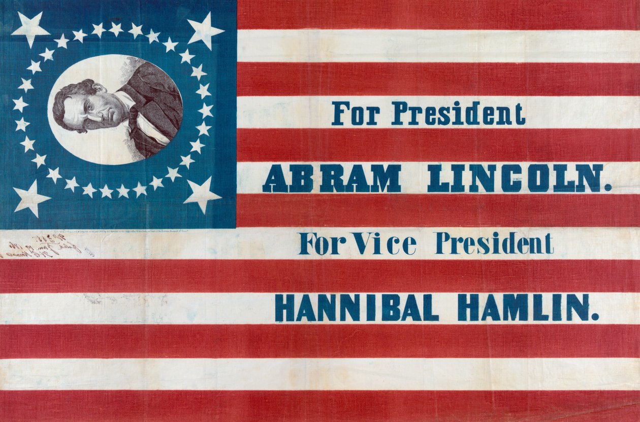 Vlajka kampaně pro Abrahama Lincolna od American School