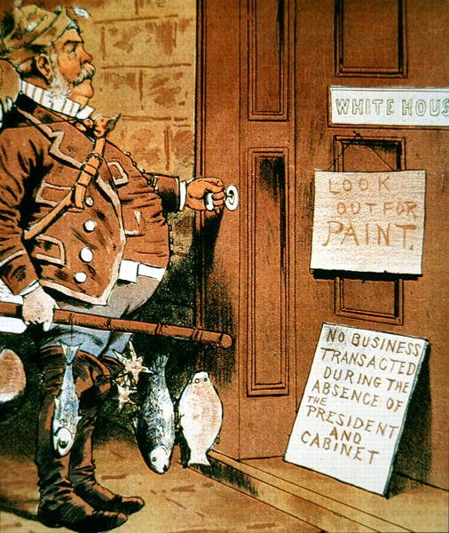 Karikatura prezidenta Chestera A. Arthura z časopisu 