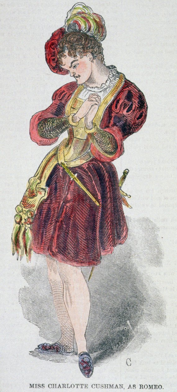 Charlotte Cushman (1816-76) v kostýmu jako Romeo, 1851 od American School