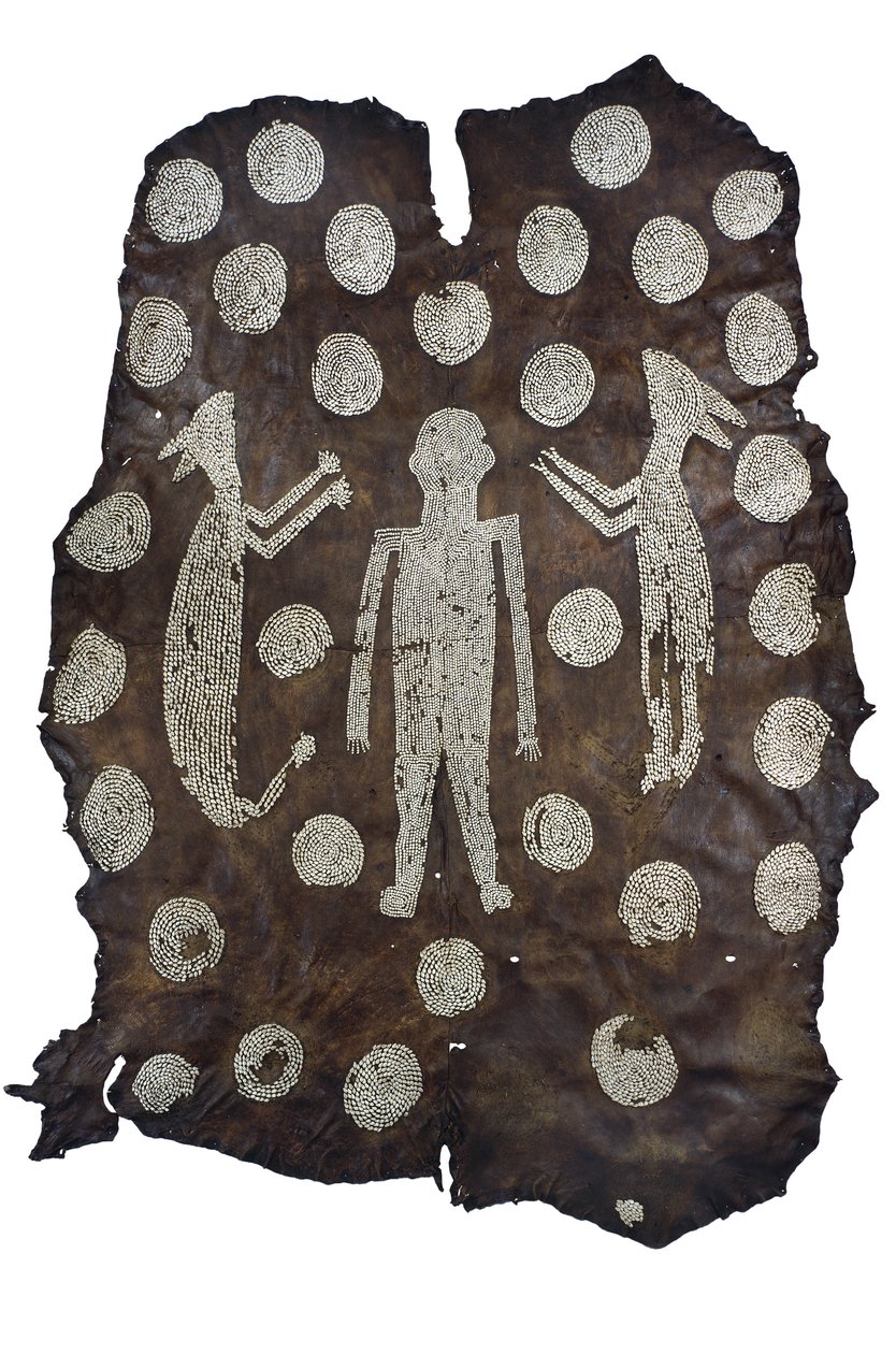 Chief Powhatans Mantle, severoamerický Indián, z Virginie, konec 16.-začátek 17. století (jelení kůže se vzory lastur) od American School