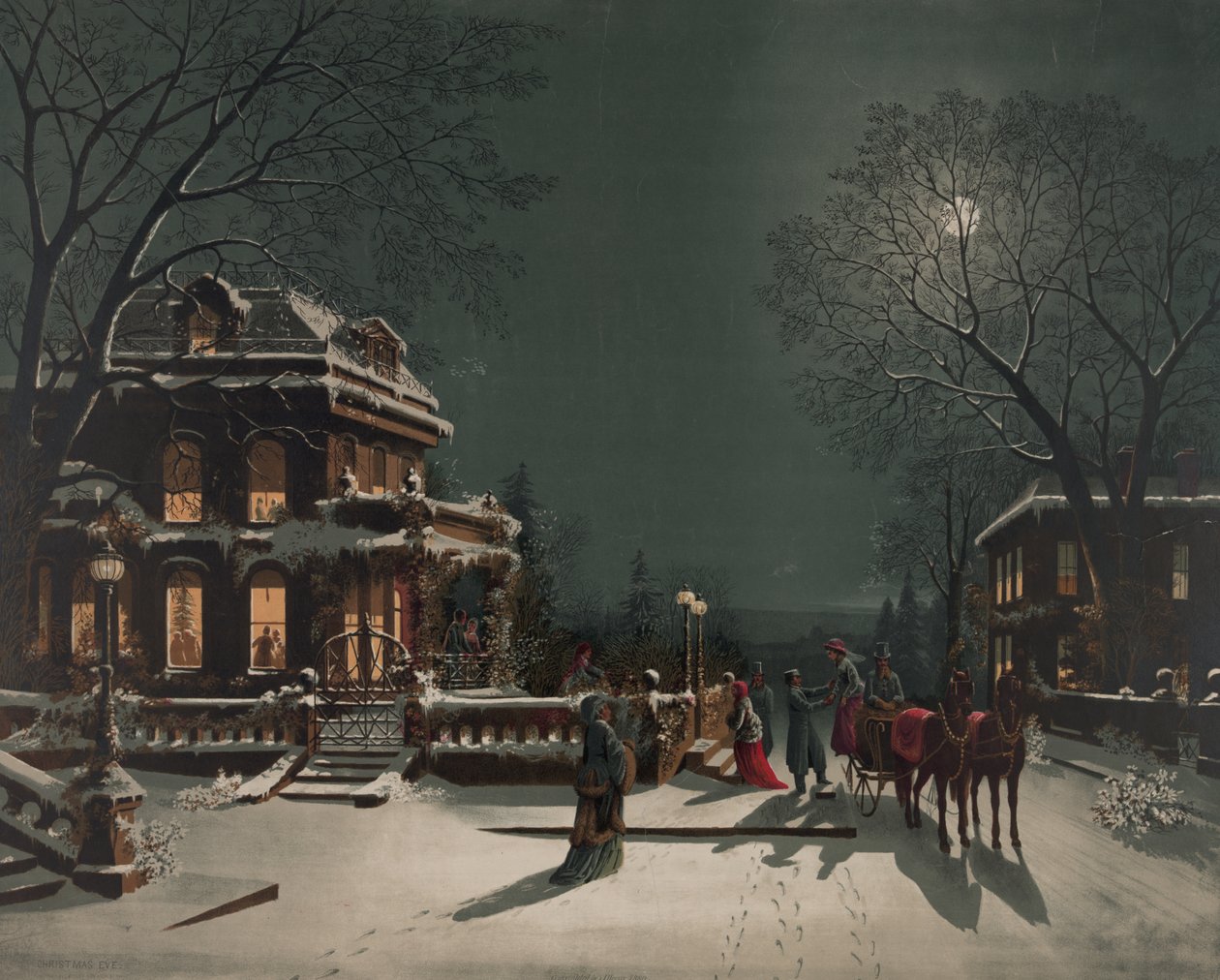 Štědrý večer, kolem roku 1890 od American School