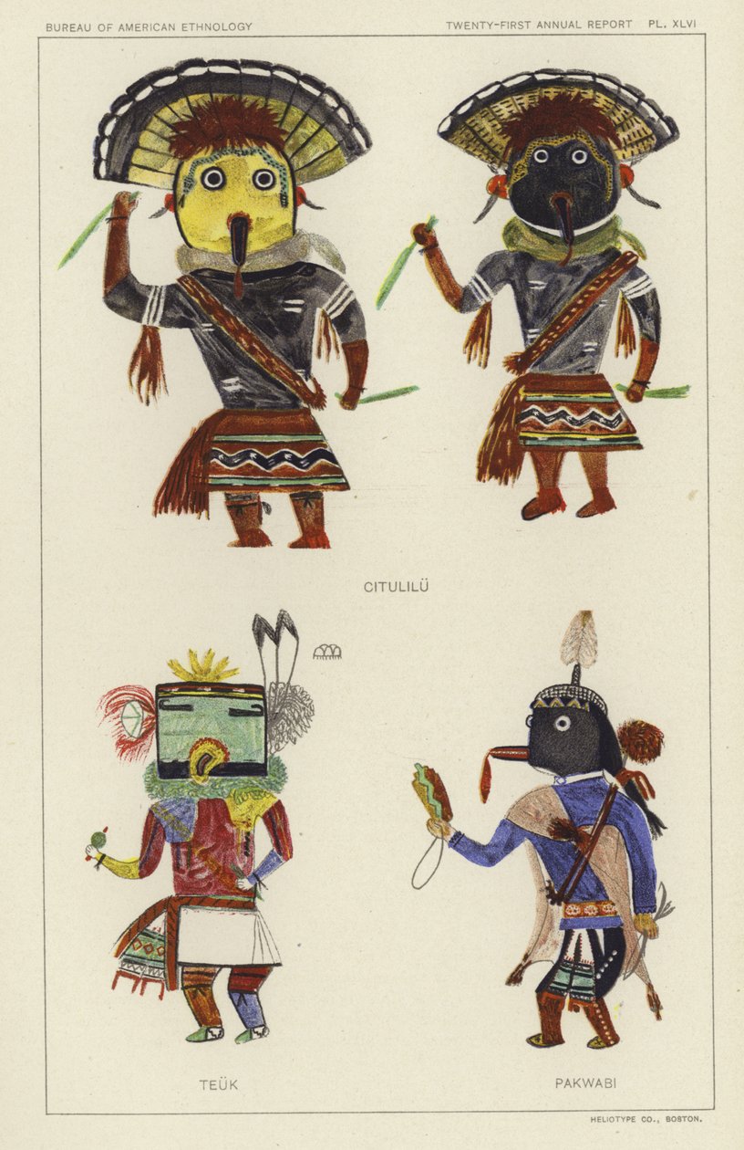 Citulilu, Teuk, Pakwabi (barevná litografie) od American School