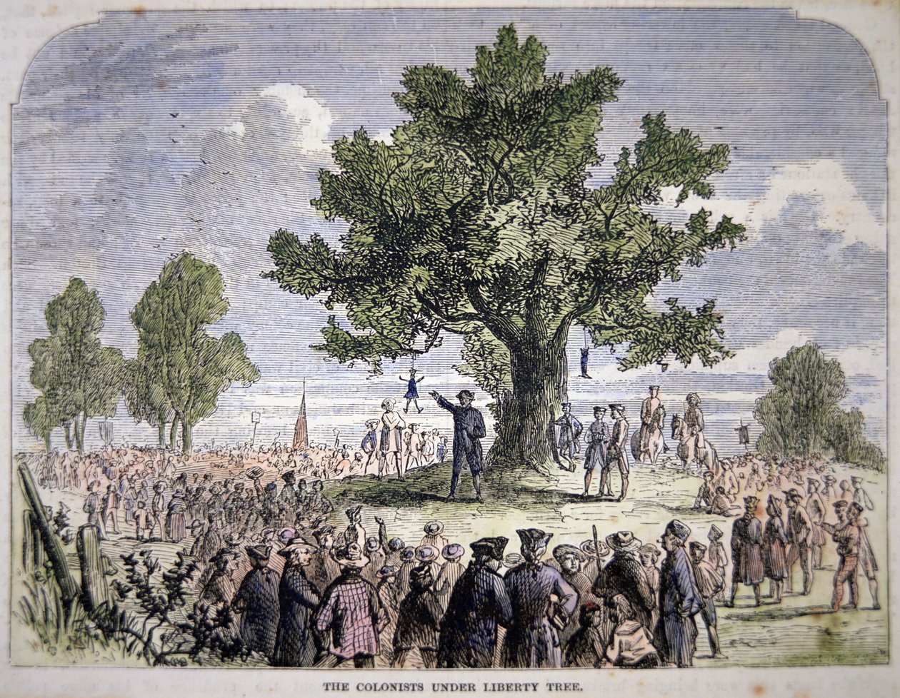 Kolonisté pod Liberty Tree (barevné lito) od American School