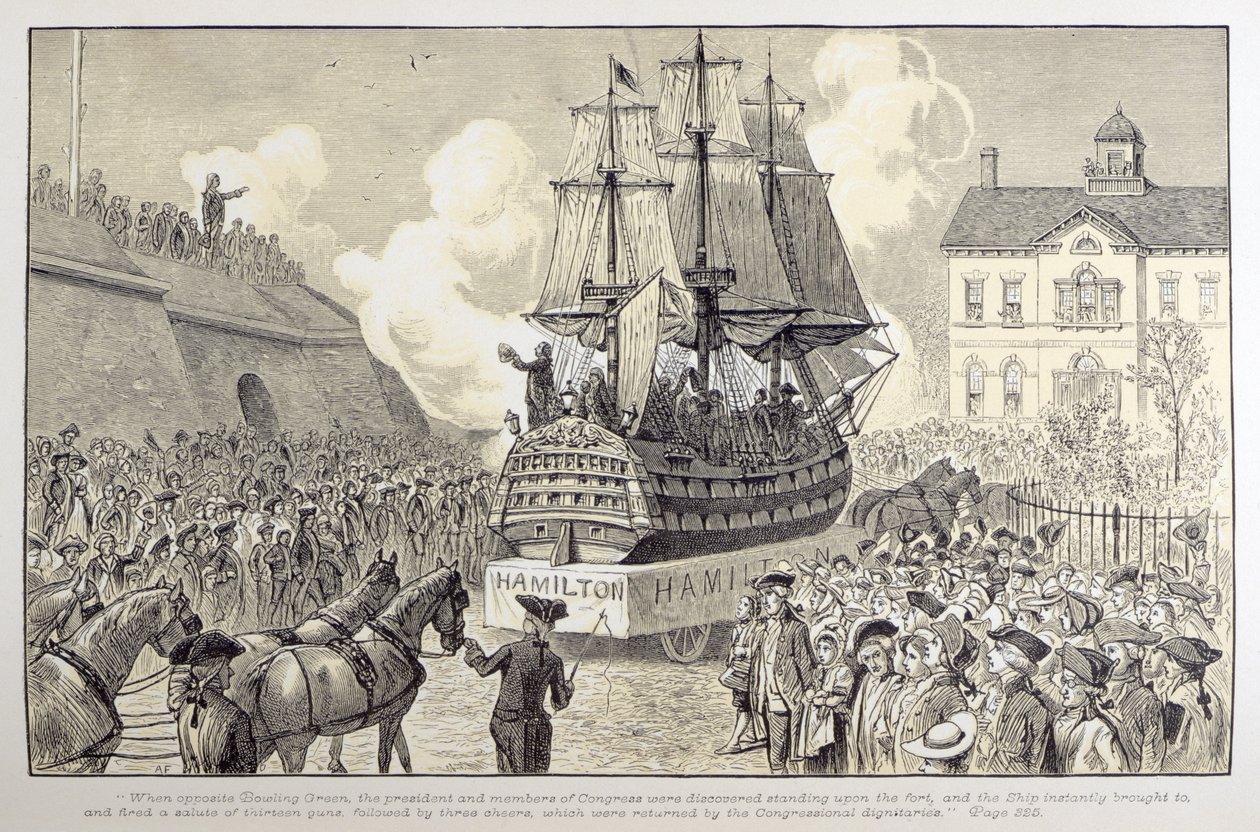 Kongresová přehlídka a oslava, c.1790 od American School