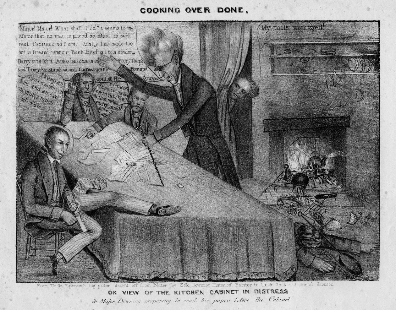 Vaření je hotové, aneb Pohled na kuchyňskou skříňku v tísni, kolem roku 1833 od American School