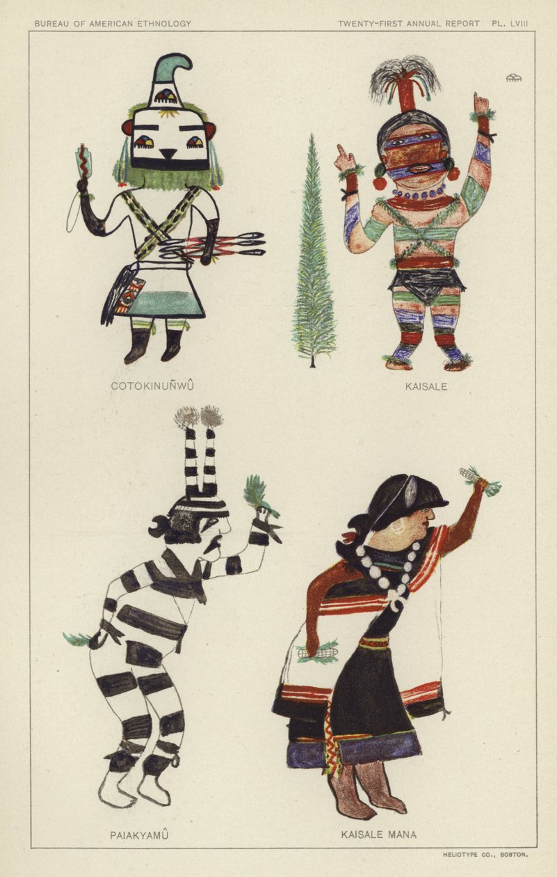 Cotokinunwu, Kaisale, Paiakyamu, Kaisale Mana (barevná litografie) od American School