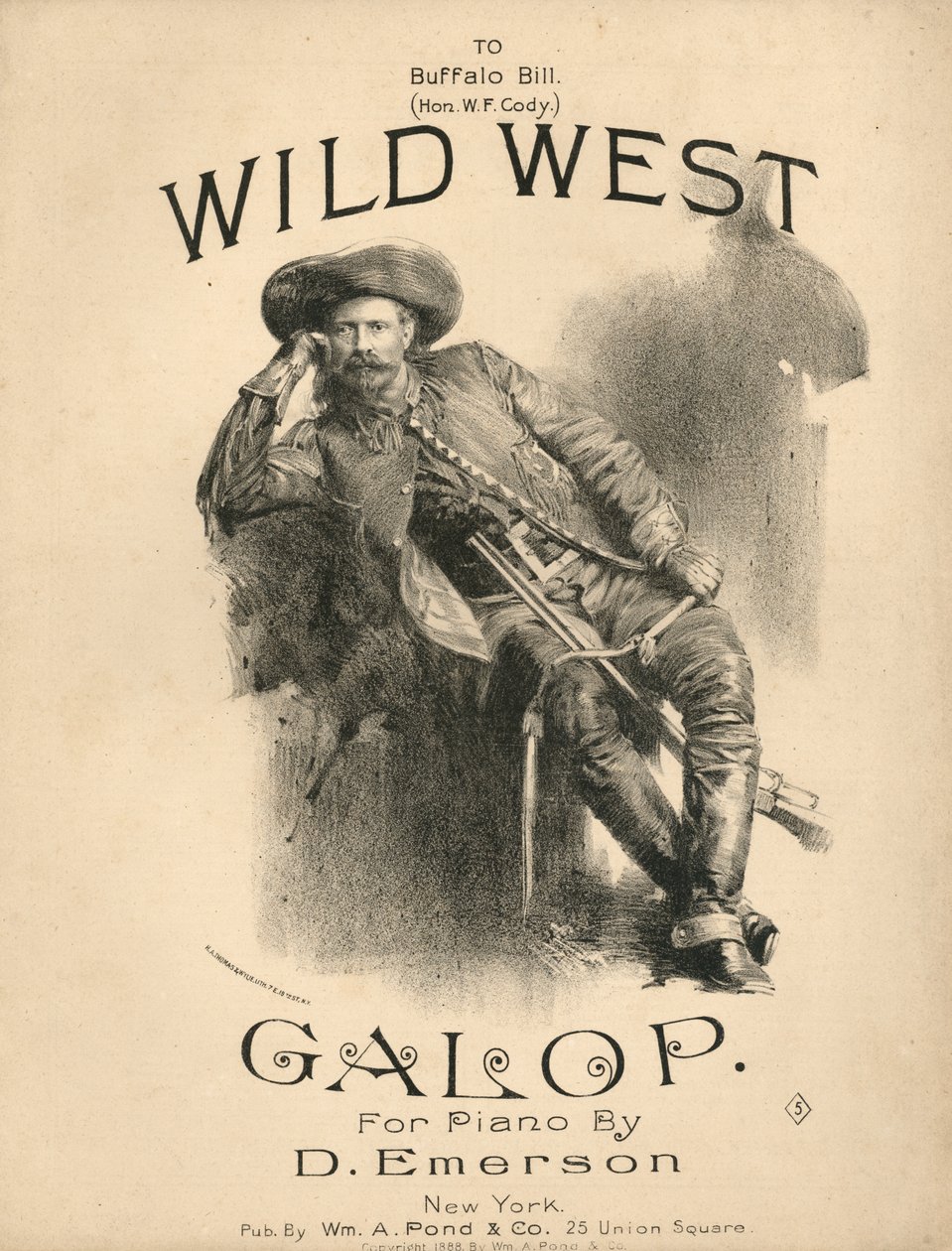 Obálka výsledkového listu pro Wild West Galop, 1888 od American School