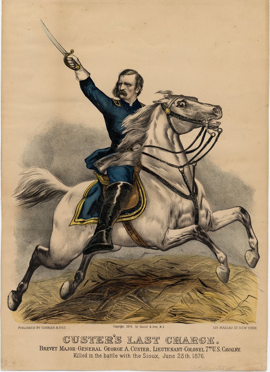 Custers poslední obvinění, hospode. od Currier & Ives, 1876 od American School
