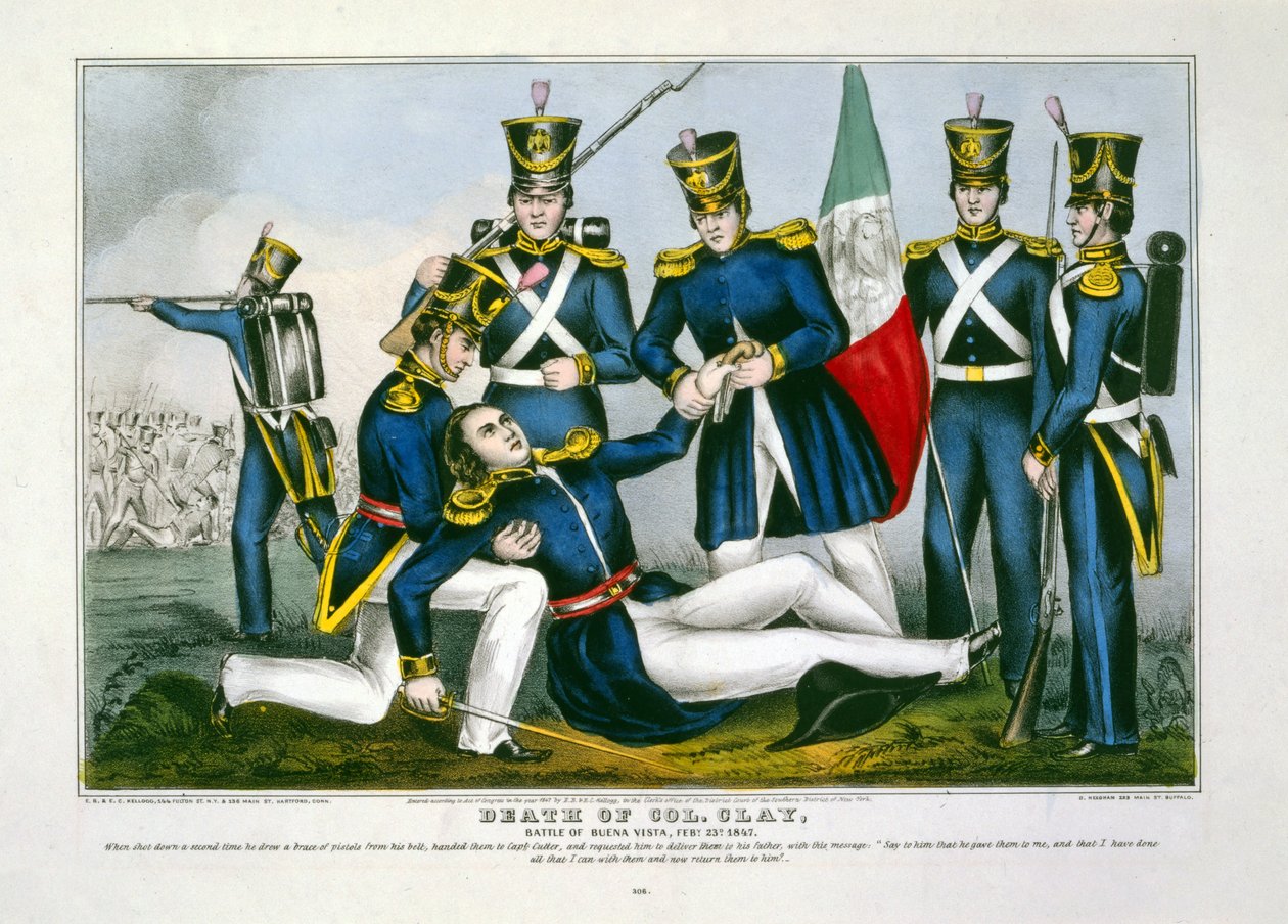 Smrt plukovníka Claye, bitva u Buena Vista, Feby. 23d, 1847, hospod. 1847. od American School