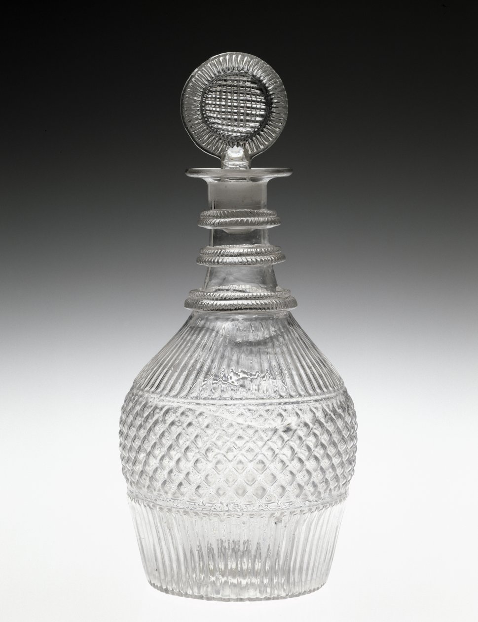 Dekantér a zátka, c. 1820-1840 (bezolovnaté sklo) od American School