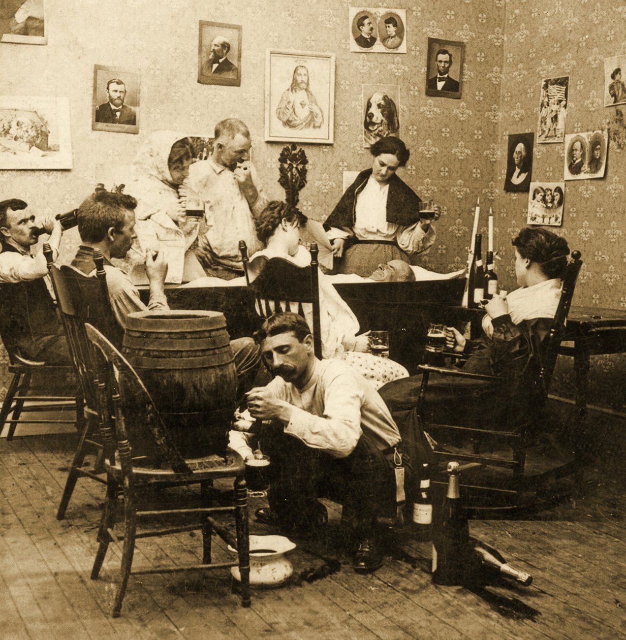 Detail z McCarthys Wake (část 1), 1899 (stereograf) od American School