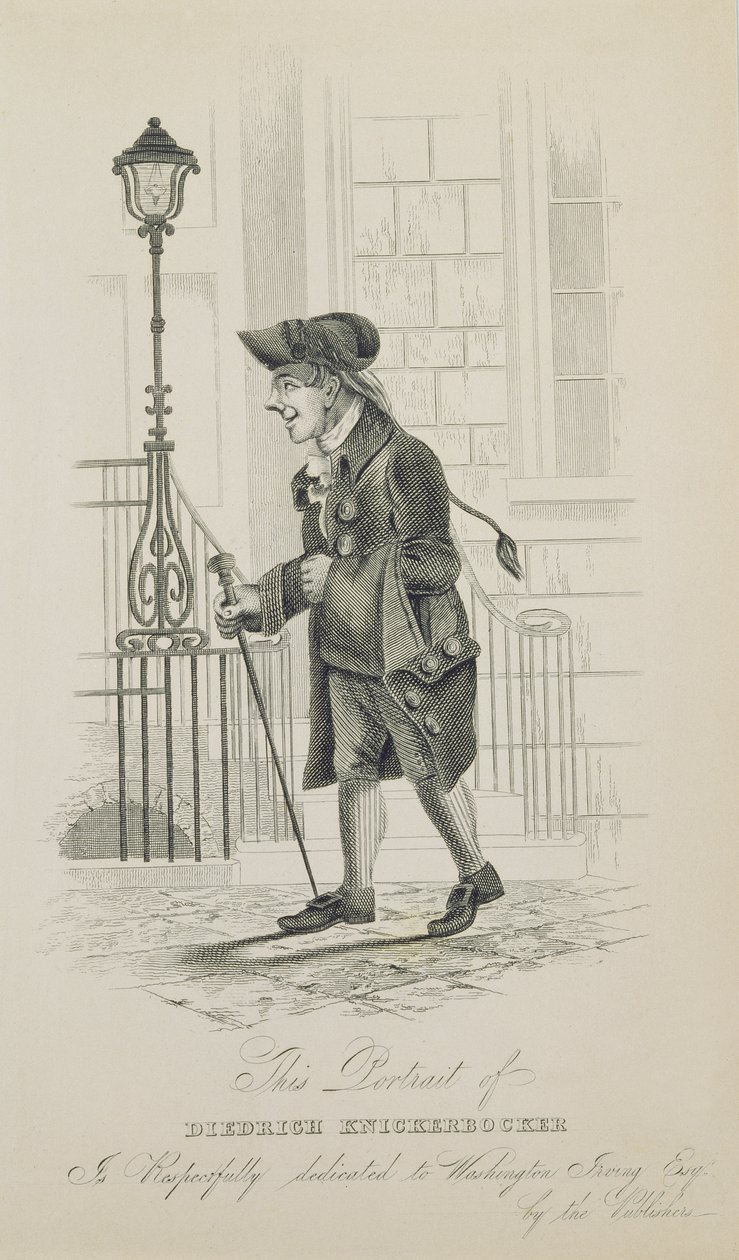 Diedrich Knickerbocker, věnovaný Washingtonu Irvingovi (1783-1859) od American School