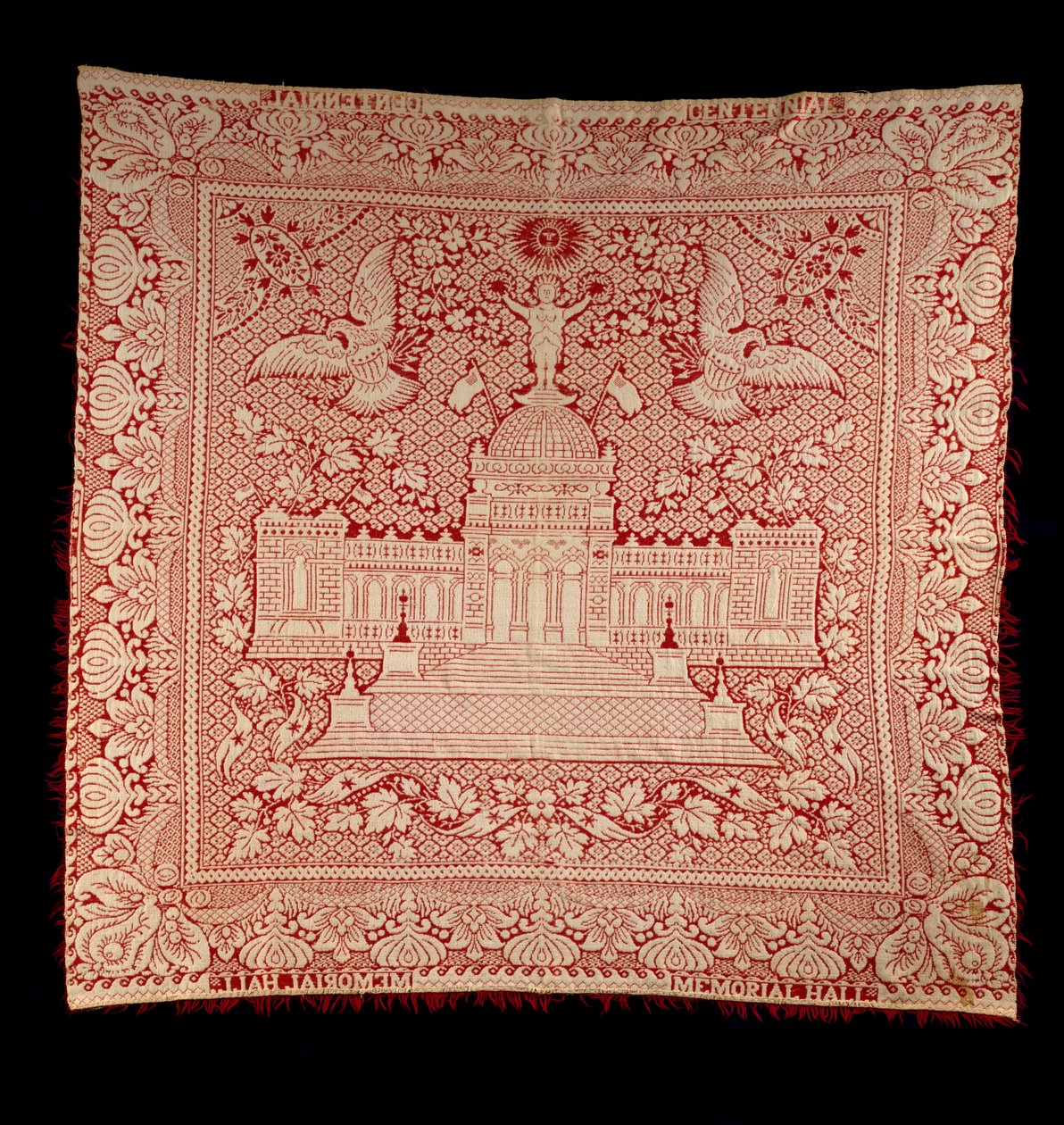 Přikrývka s dvojitou vazbou, cca 1876 (bavlna a vlna) od American School
