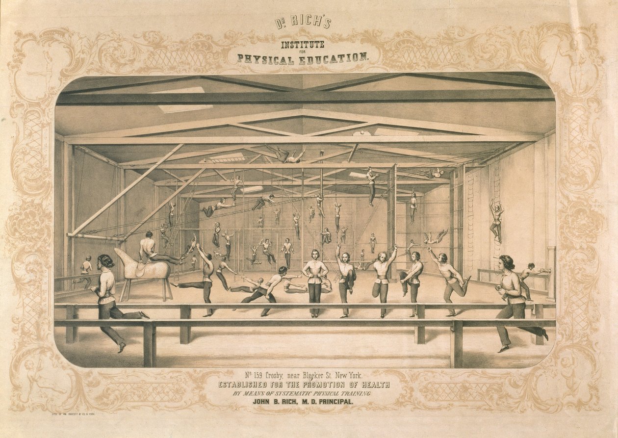 Institut dr. Richse pro tělovýchovu, ryt a hospod. od Wm. Endicott & Co, New York, 1850 od American School