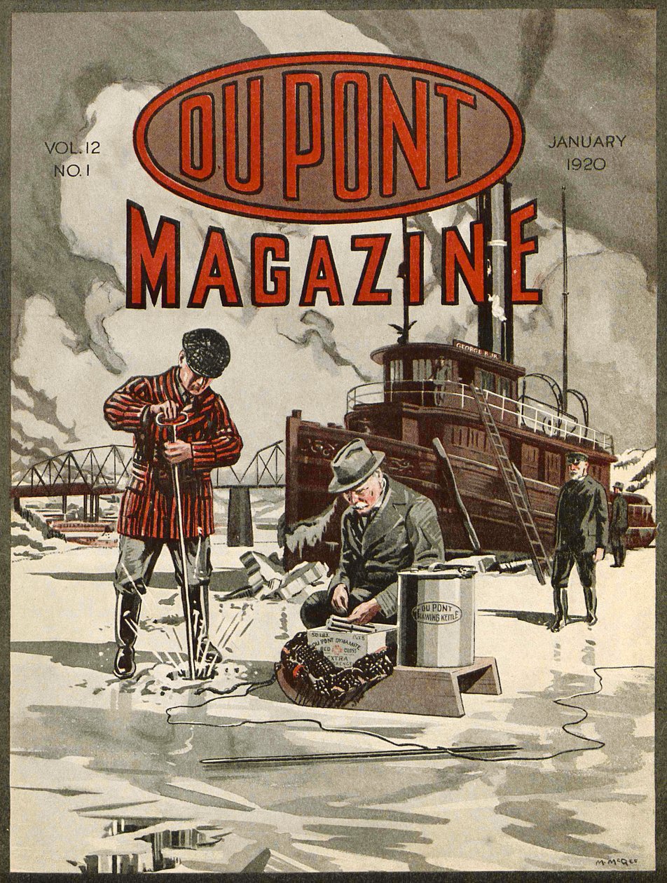 DuPont Dynamite, přední strana časopisu DuPont Magazine, leden 1920 od American School