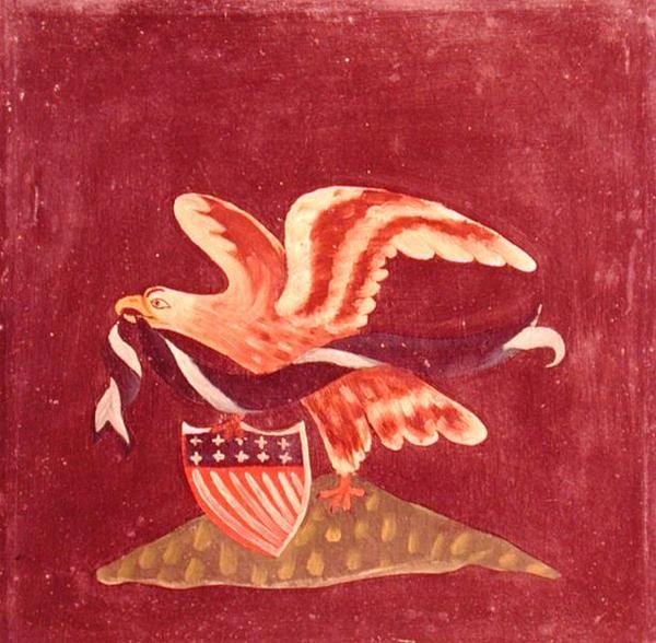 Orel s americkým štítem, cca 1800-99 (olej na plátně) od American School