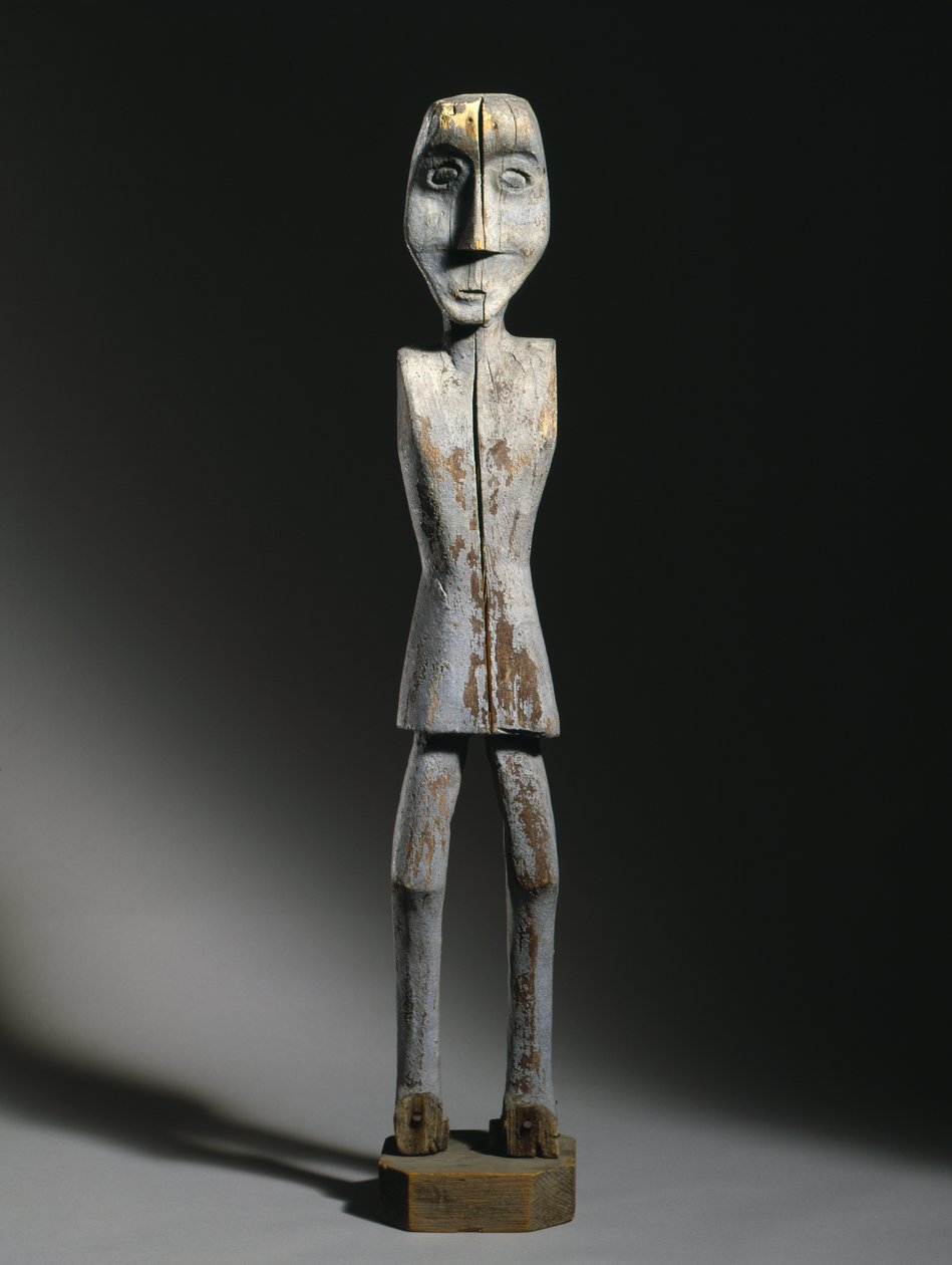 Socha figuríny, Chippewa, konec 19. století (dřevo, železné hřebíky a pigment) od American School