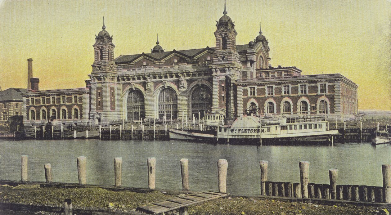 Ellis Island - imigrační sklad, New York od American School