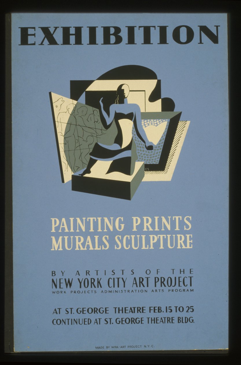 Výstava Obraz, tisky, nástěnné malby, sochy umělců New York City Art Project od American School