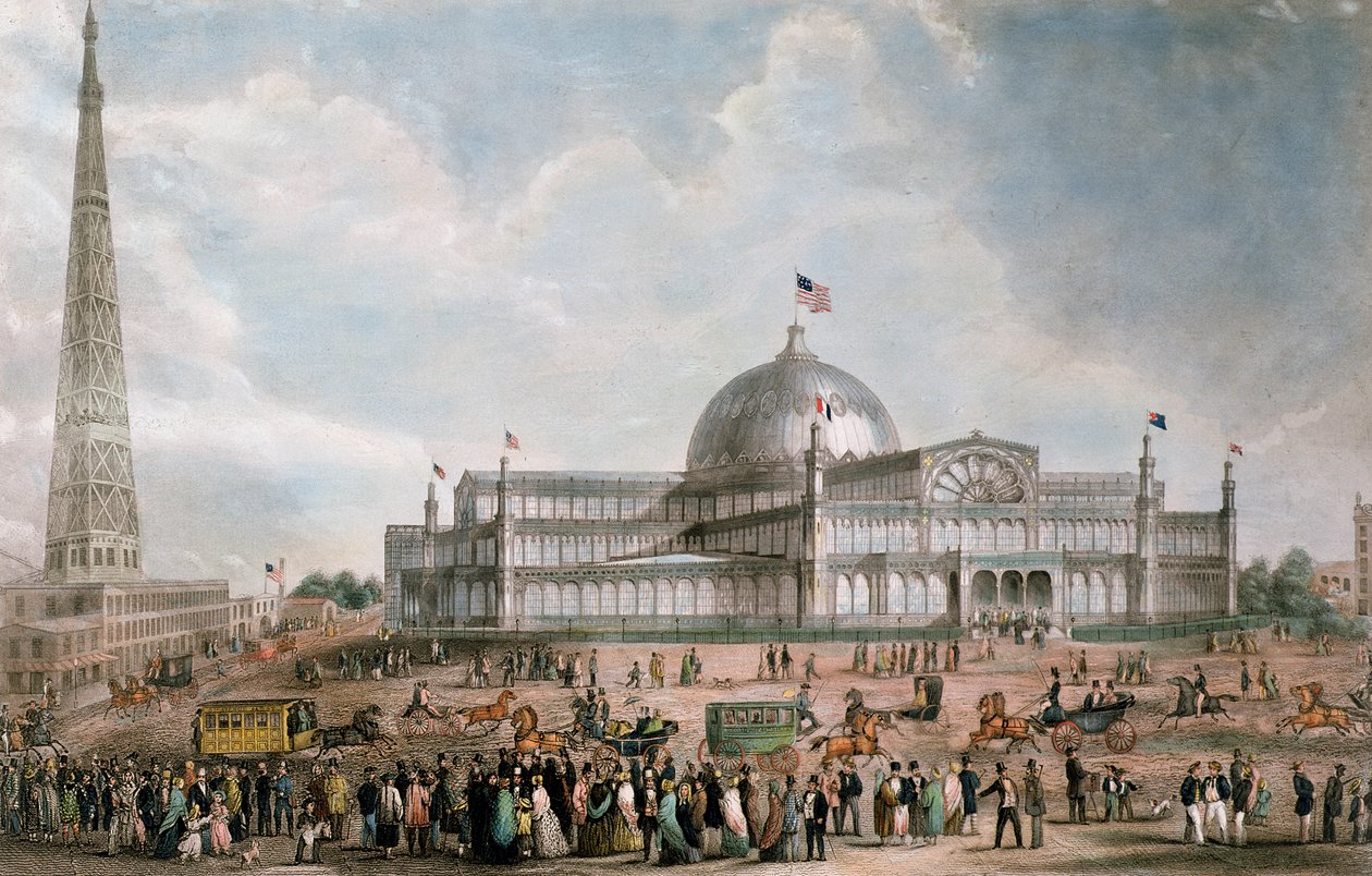 Vnější pohled na New York Crystal Palace, 1853 od American School