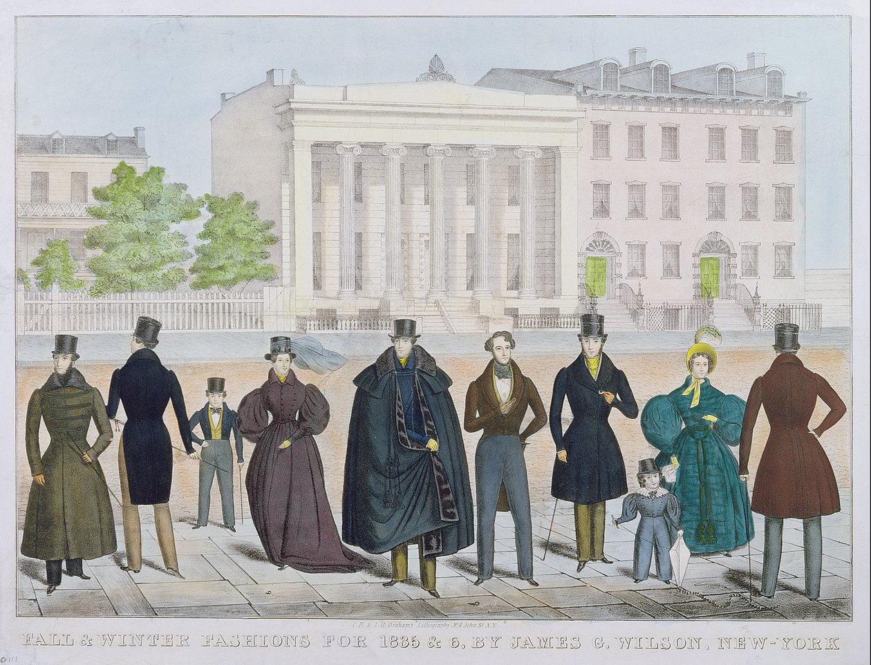 Podzimní a zimní móda pro roky 1835 a 1836 od Jamese Wilsona, New York od American School