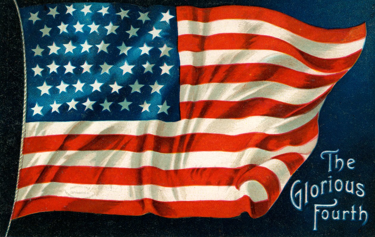 Americká vlajka čtvrtého července od American School