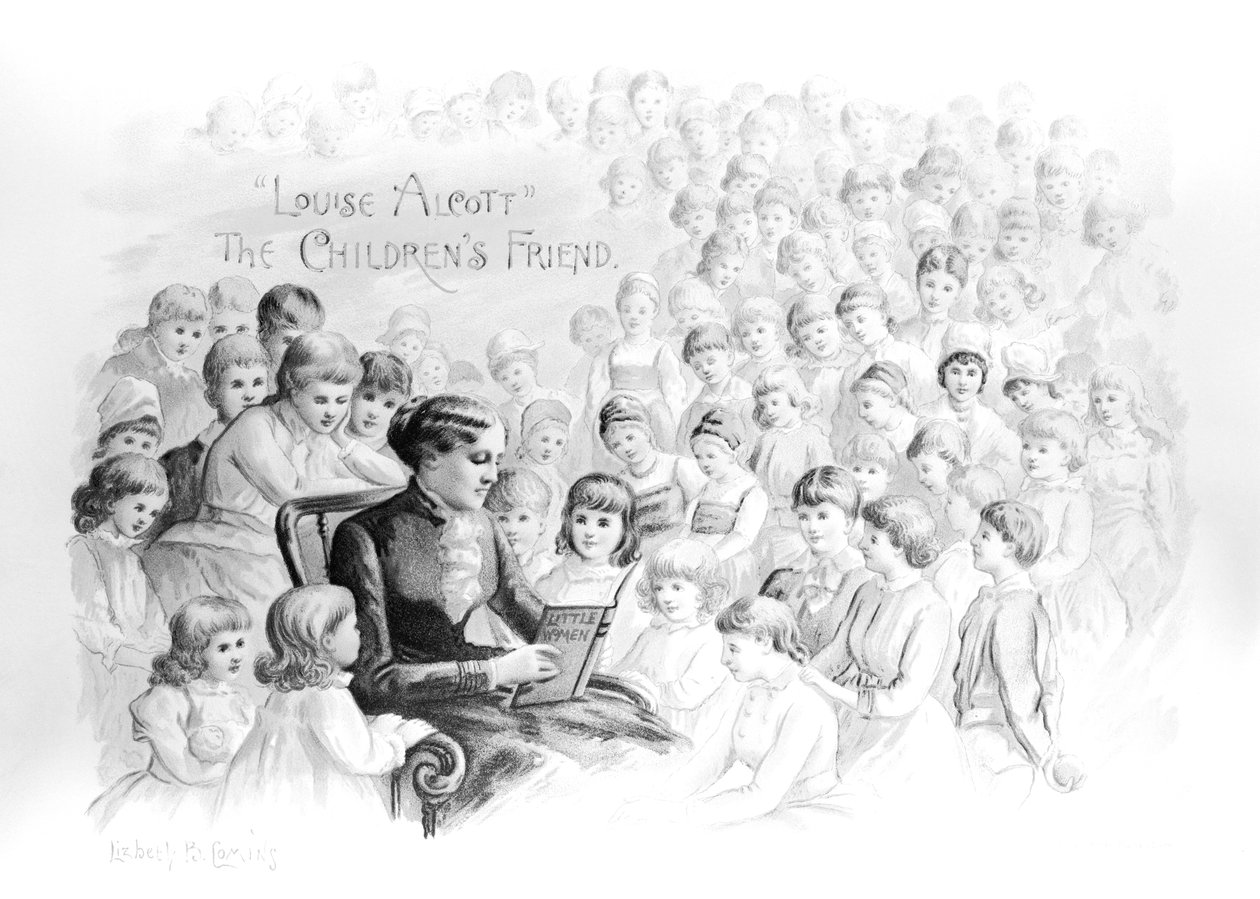 Frontispis k Louise Alcottové, přítelkyni dětí, autorka Lizbeth Cominsová od American School