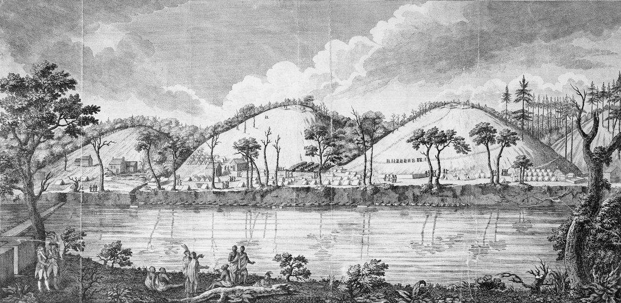 Generál John Burgoyne (1723-92) při setkání s Indiány od American School