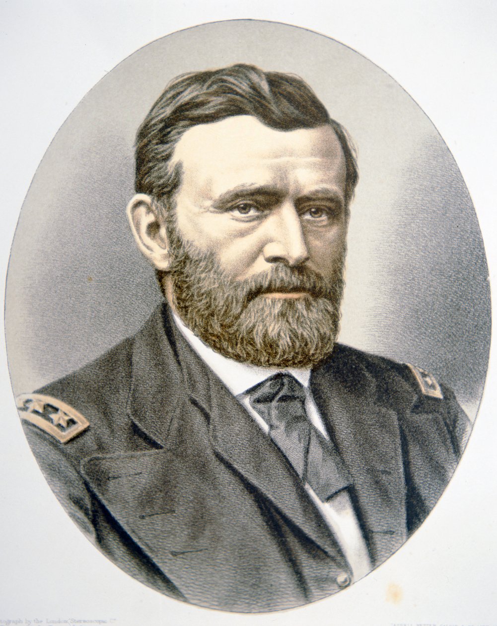 Generál Ulysses Simpson Grant (1822-85) (barevné lito) od American School