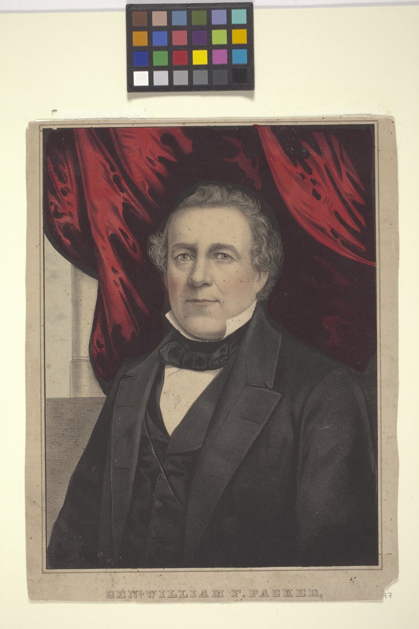 Genl. William F. Packer (ručně kolorovaná litografie) od American School