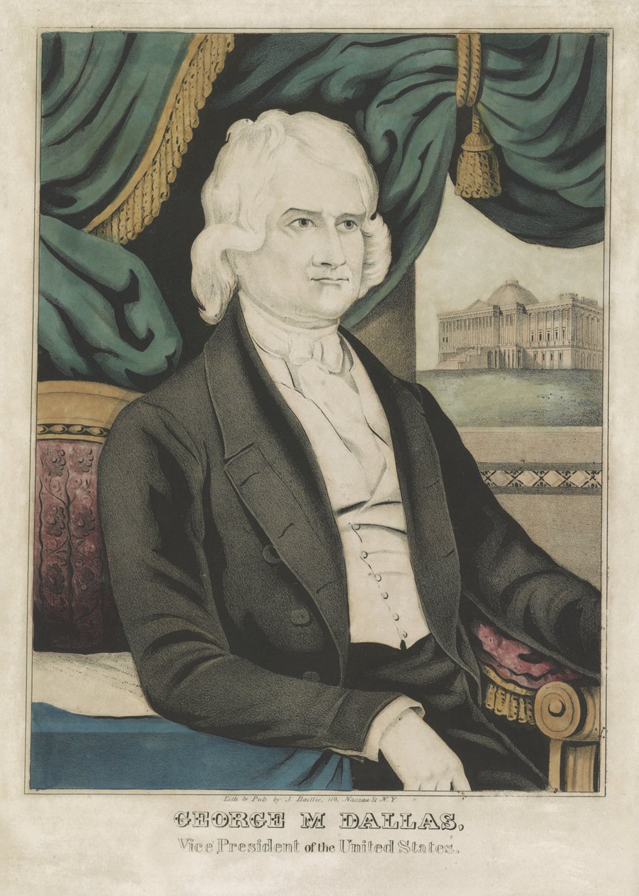 George M. Dallas, pub. 1844 (barevná litografie) od American School