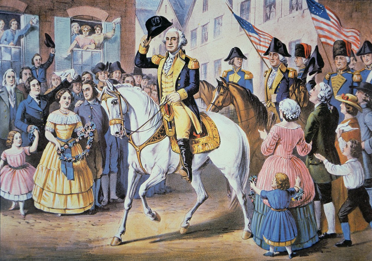 George Washington vstupuje do New Yorku 25. listopadu od American School