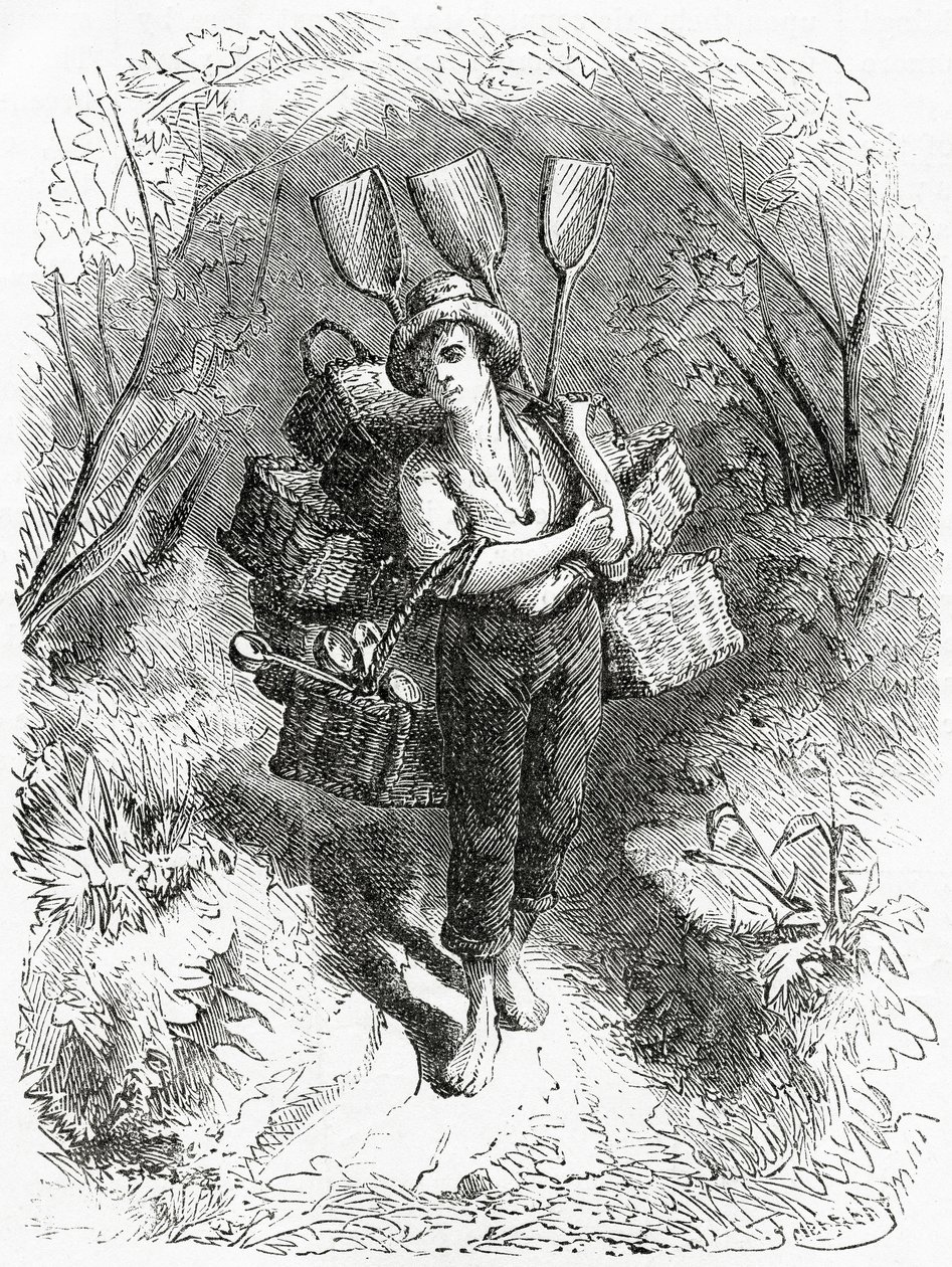 Going to the Store, ilustrace k celovečernímu příběhu A Community of Outcasts, z Appletons Journal, 23. března 1872 od American School