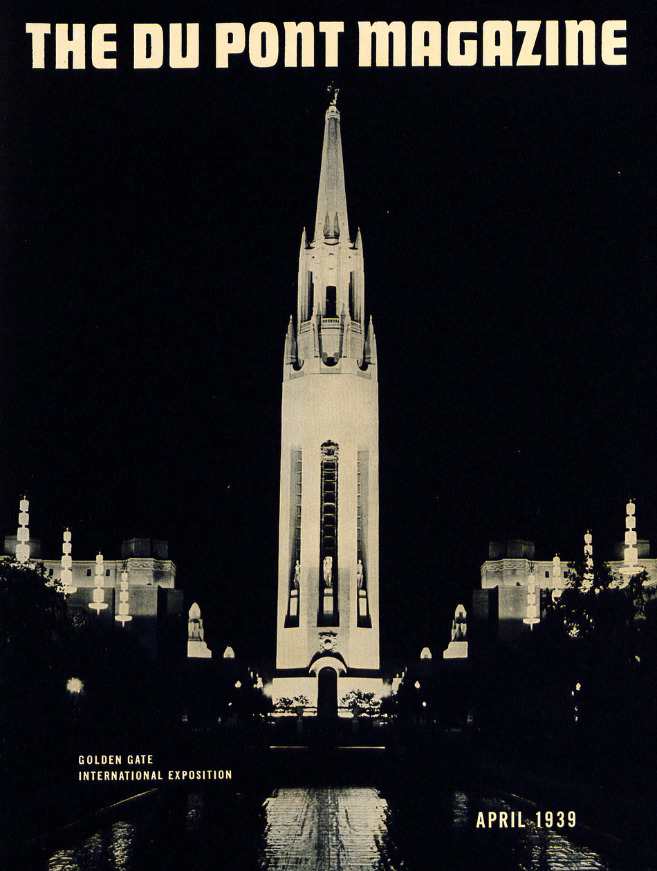 Golden Gate International Exposition, přední strana časopisu DuPont Magazine, duben 1939 od American School