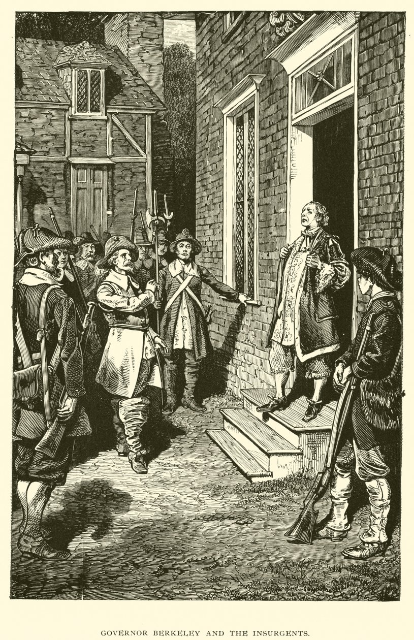 Guvernér Berkeley a povstalci (litografie) od American School