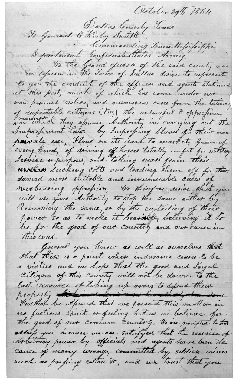 Dopis velké poroty, 1864 od American School