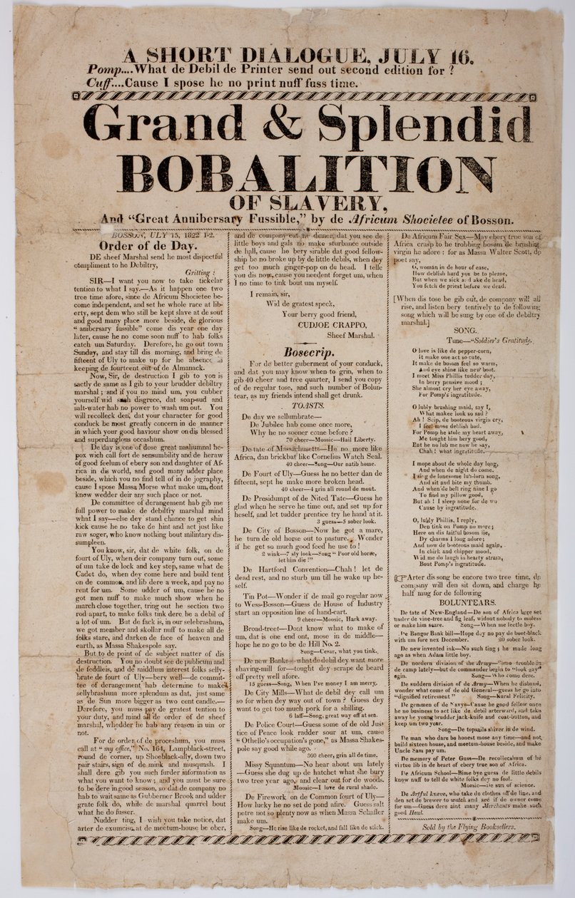 Velká a skvělá Bobalition of Slavery, 1822 od American School