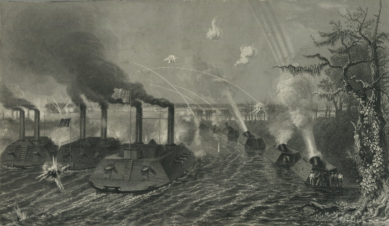 Dělové a minometné čluny na Mississippi, c.1878 od American School