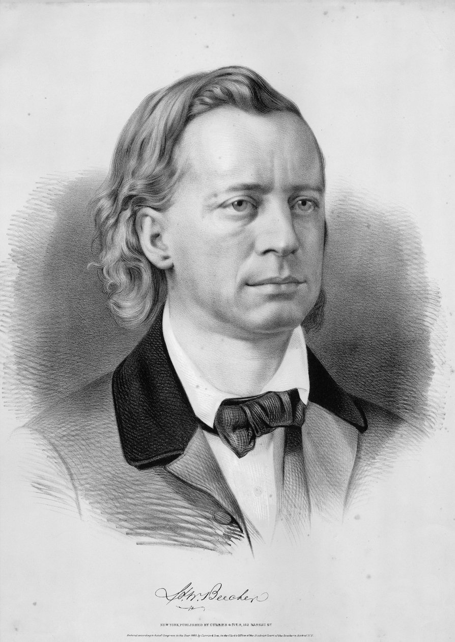 H. W. Beecher, hospoda. od Currier & Ives, 1860 od American School