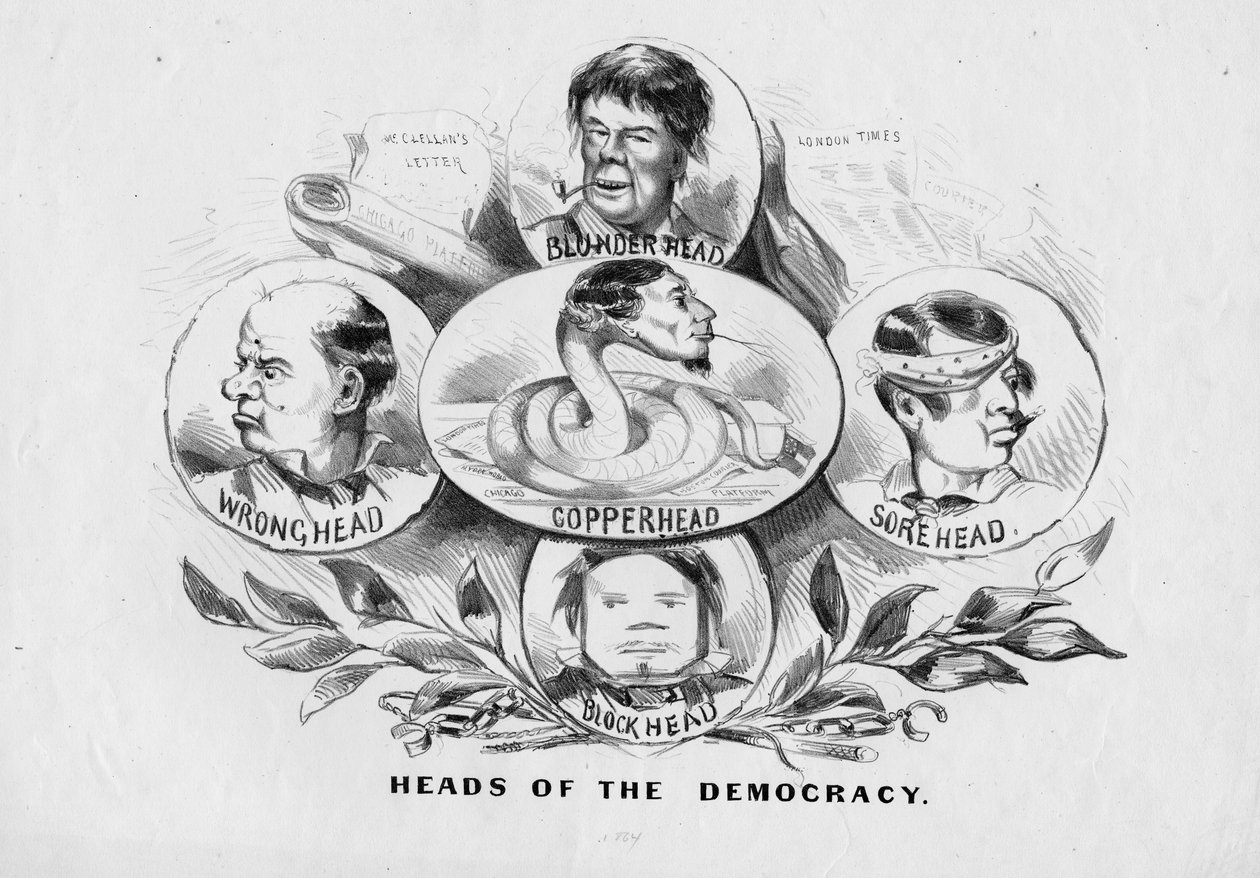 Heads of the Democracy, publikoval Currier and Ives, New York, c.1864 od American School