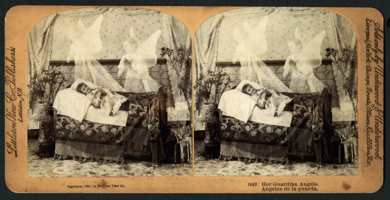 Její andělé strážní, 1893 (stereografie) od American School