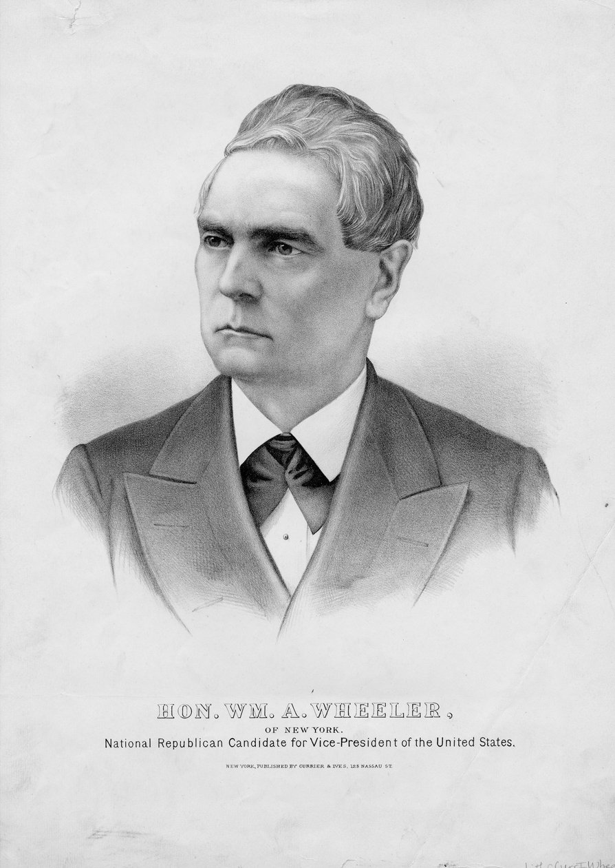 Honzo Wm. A. Wheeler, New York: Národní republikánský kandidát na viceprezidenta Spojených států, pub. od Currier & Ives, kolem roku 1876 od American School