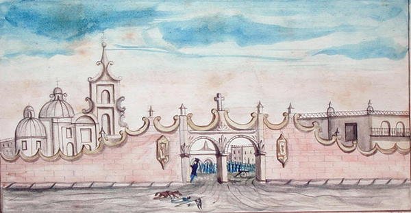 Huamantla, Mexiko (akvarel na papíře) od American School