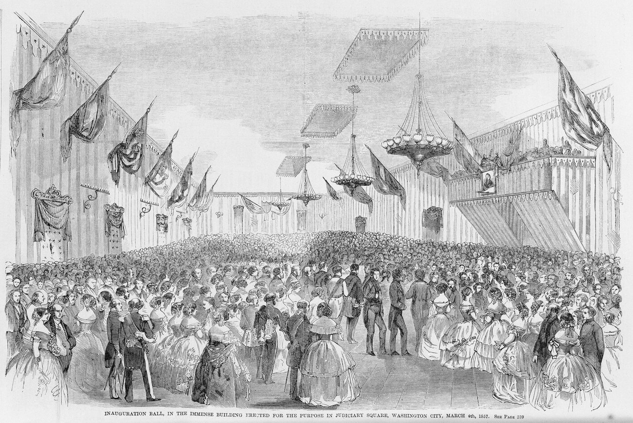 Inaugurační ples, otištěno v Frank Leslies Illustrated Newspaper, 21. března 1857 od American School