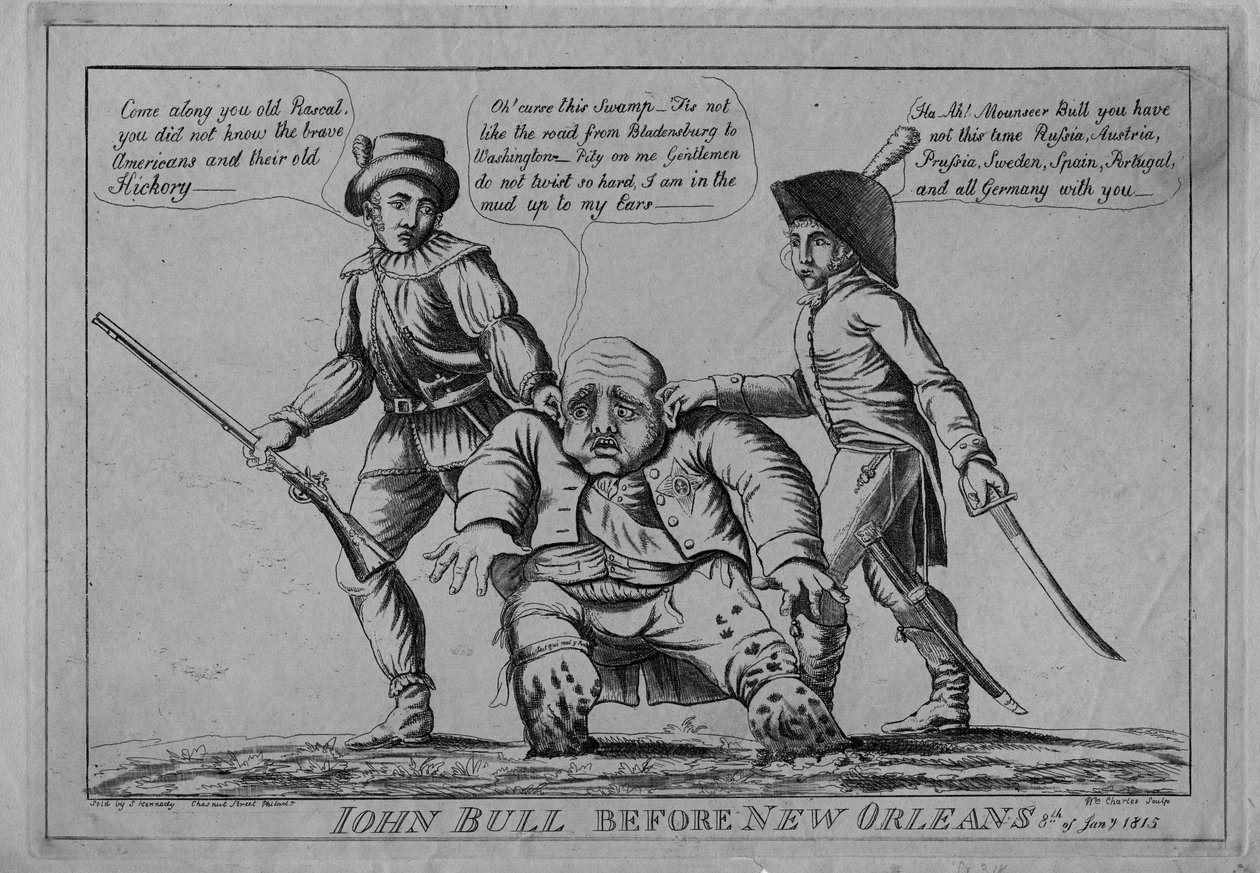 John Bull před New Orleans, 1815 od American School